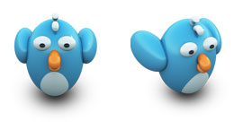 可爱Twitting蓝色小鸟PNG图标
